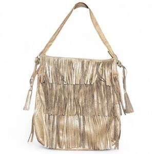 Maurizio Taiuti Italian Light Brown Fringe Purse
